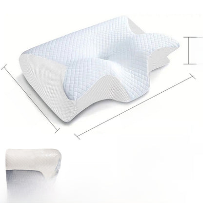 Roll-packed horn-shaped memory foam pillow for sleeping