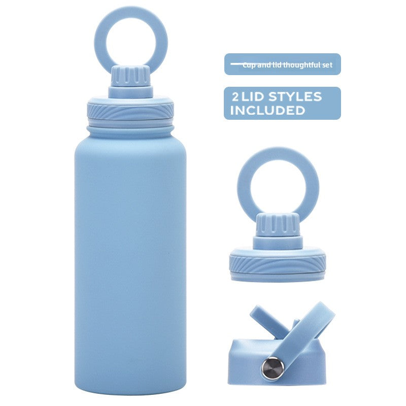 Large capacity straw thermos flask
