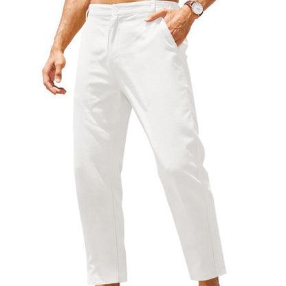 Lightweight casual men's cotton and linen trousers