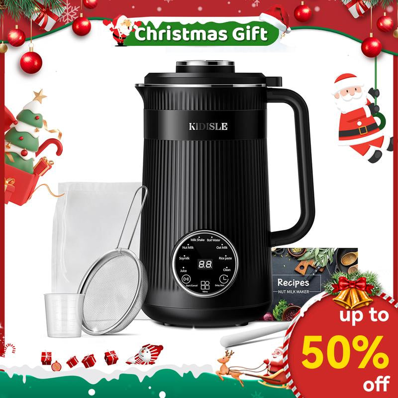 8-In-1 Multifunctional Automatic Nut Milk Machine&Coffee Maker, 32Oz Auto Self-Cleaning, Delay Start, Keep Warm, Boil Water – Stainless Steel, Christmas Gifts