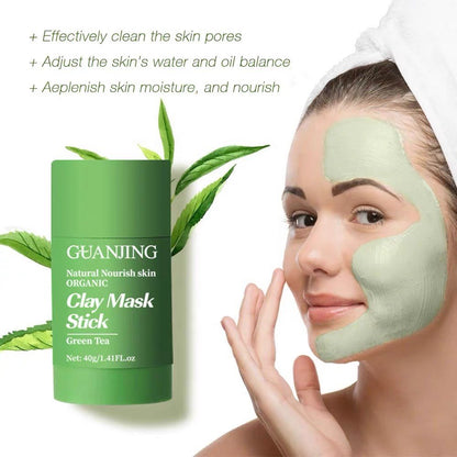 Green tea facial mask paste