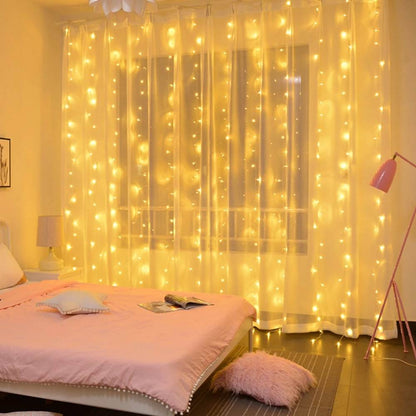 Christmas light curtain