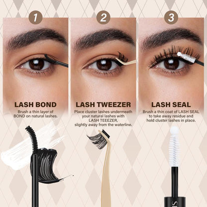 JMS&JMS Miss Bella Kit L 8-18Mm Volume D-Curl Eyelash Cluster DIY Summer Lash Extensions at Home Makeup Cosmetic Cat Eye #Tiktokshopbacktoschool