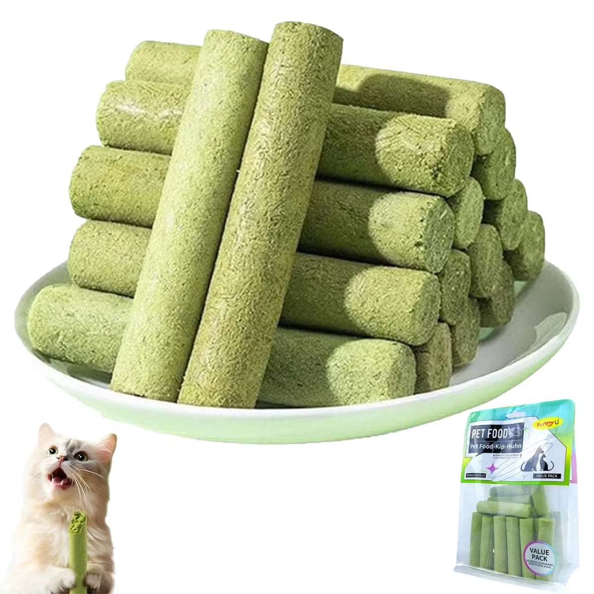 Dried Cat Grass Stick, Cat Hair Removal Ball, Gentle Grooming Cat Snacks, Cat Grass Grinding Stick, Hair Removal Cat Ball