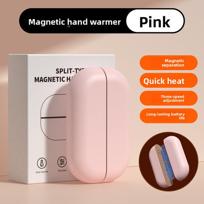 Magnetic suction electric hand warmer