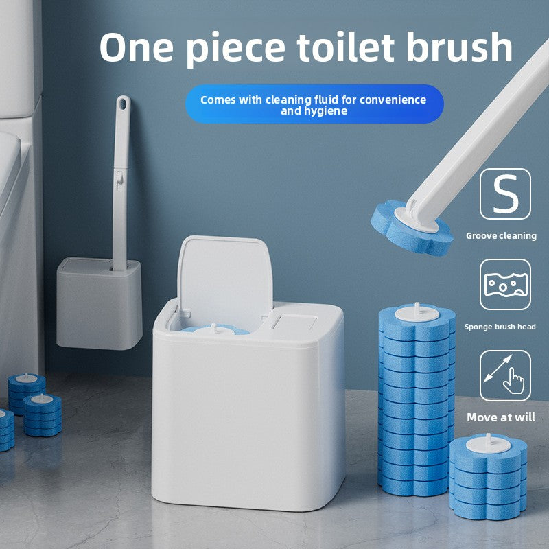 Disposable toilet brush set