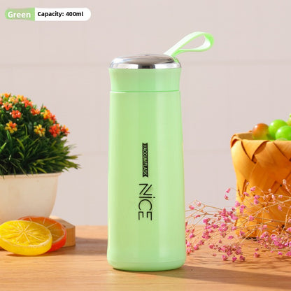 Portable double-walled glass cup