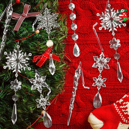 Ice Transparent Snowflake Icicle Set