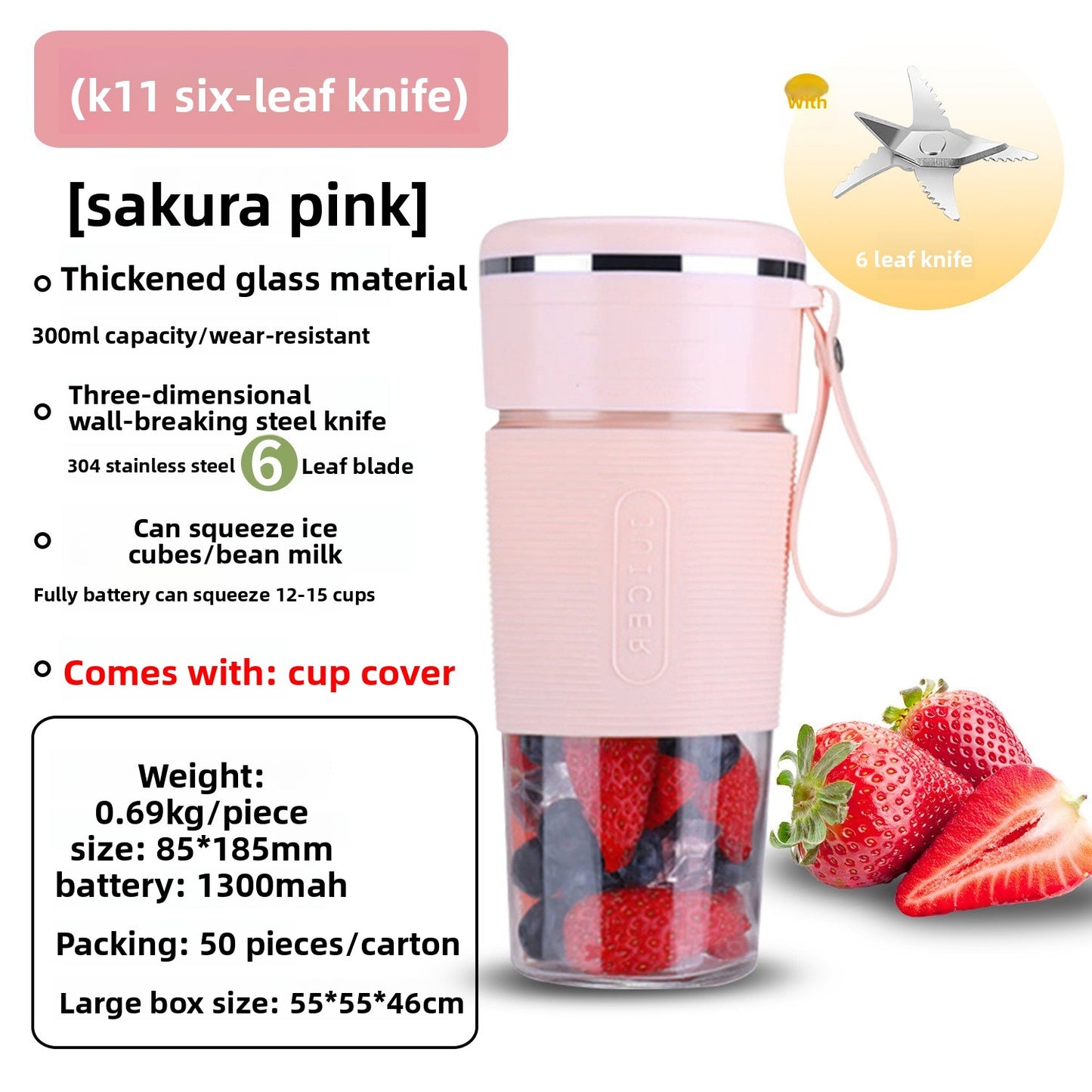 Portable rechargeable mini juicer cup