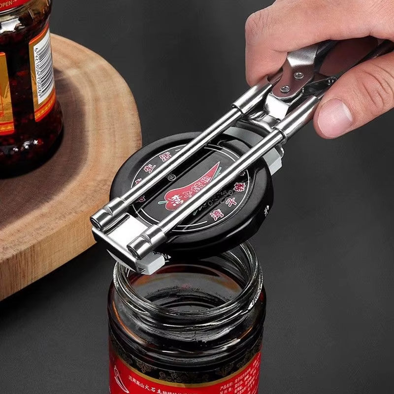 Stainless Steel Adjustable Multi Function Labor Saving Bottle Jar Can Opener Kitchen Tool Heavy Duty Easy Grip Accessories