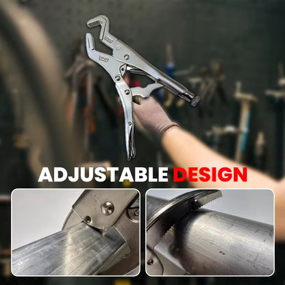 Multifunctional Locking Welding Tool Clamping Pliers Heavy Duty Self-Tightening Pliers Parrot Nose Locking Pliers with Saw-Teeth