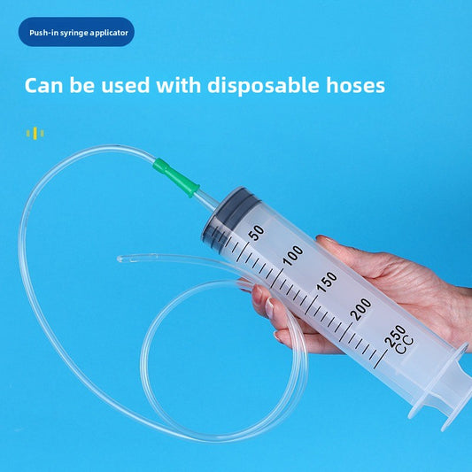 Large-capacity plastic syringes