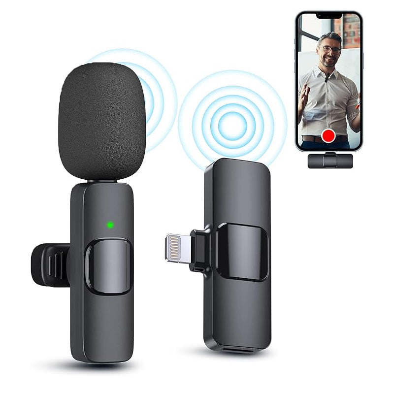 Cross-Border Wireless Lavalier Microphone One-To-Two Dual Microphone Radio Noise Reduction Outdoor Interview Conference Microphone Live Video
