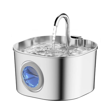 Stainless Steel Pet Water Dispenser 2.2L with USB Interface