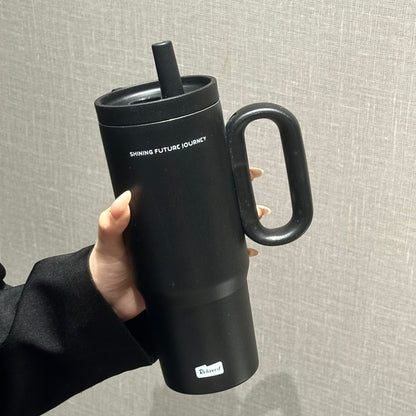 Stainless Steel Insulated Water Cup with Straw and Handle