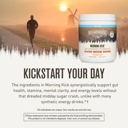 by Chuck Norris Morning Kick, Greens Superfood Powder Supplement with Ashwaganda, Collagen, Probiotics, Supports Energy Levels,