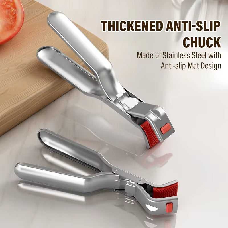 Stainless Steel Gripper Clips Hot Dish Plate Anti-Scald Clip Non-Slip Bowls Clamp Holder for Frying Pans Air Fryer Steamers Oven