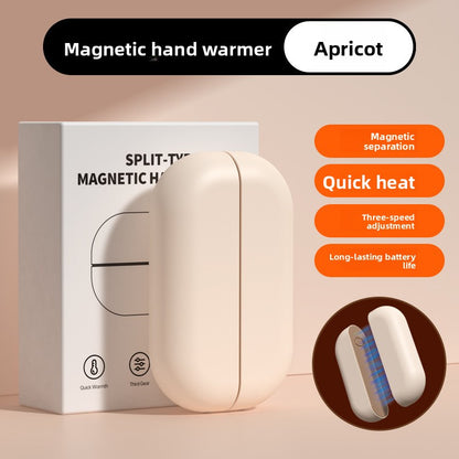 Magnetic suction electric hand warmer