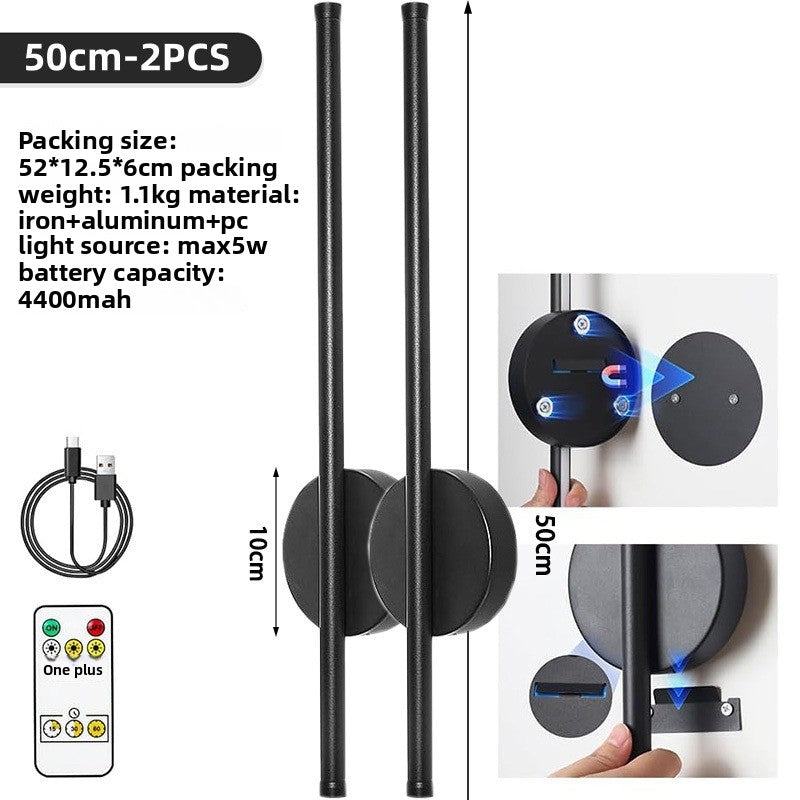Remote-controlled dimmable wireless wall lamp