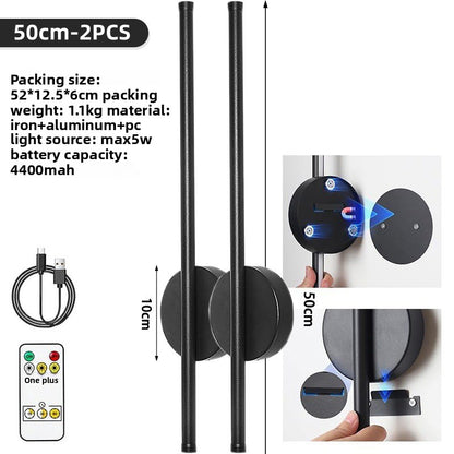 Remote-controlled dimmable wireless wall lamp