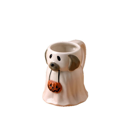 Cute Creative Puppy Hand-Painted Pumpkin Cup