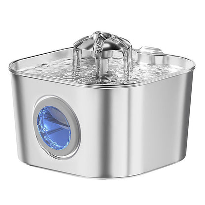 Stainless Steel Pet Water Dispenser 2.2L with USB Interface