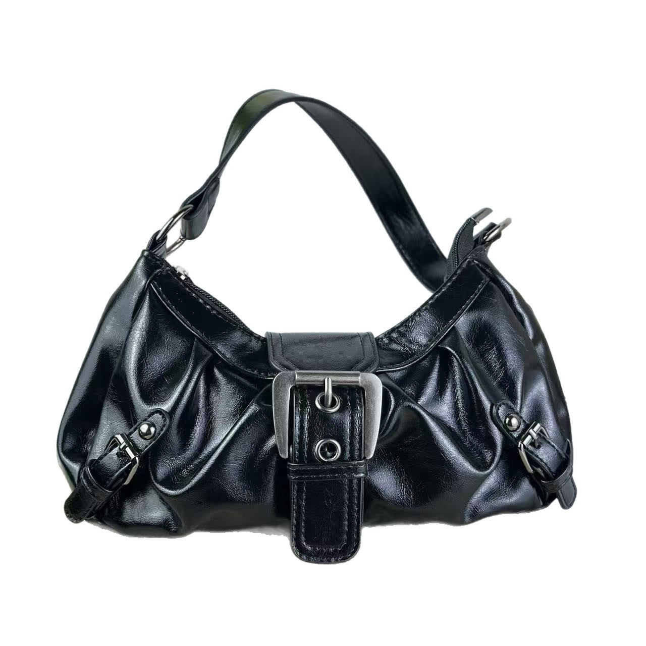 Retro Two-Tone Leather Shoulder Bag