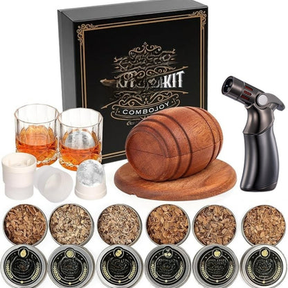 Whiskey Barrel Wood Smoker Set with Filter