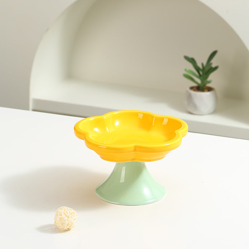 Creative Flower Ceramic Pet Bowl