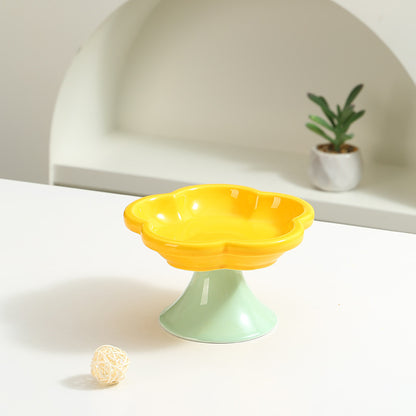 Creative Flower Ceramic Pet Bowl