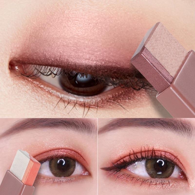 Dual-Color Eyeshadow Pen with Glitter and Matte Finish