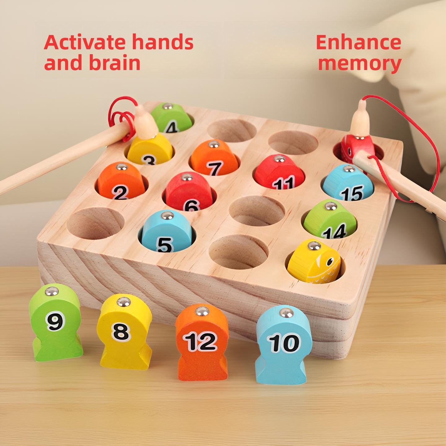 Wooden Magnetic Memory Fishing Game for Cognitive Training