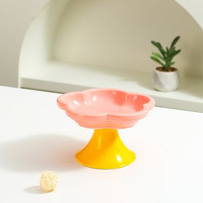 Creative Flower Ceramic Pet Bowl