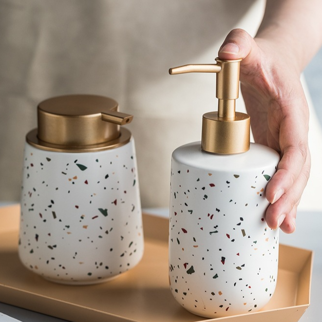 Ceramic terrazzo pattern bathroom bottle