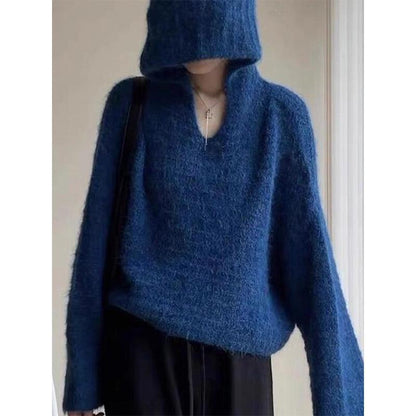 Casual Hooded Knit Sweater for Women