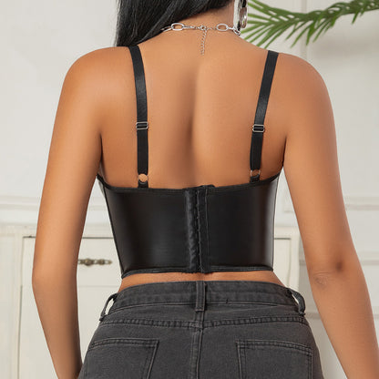 PU leather figure-hugging dress