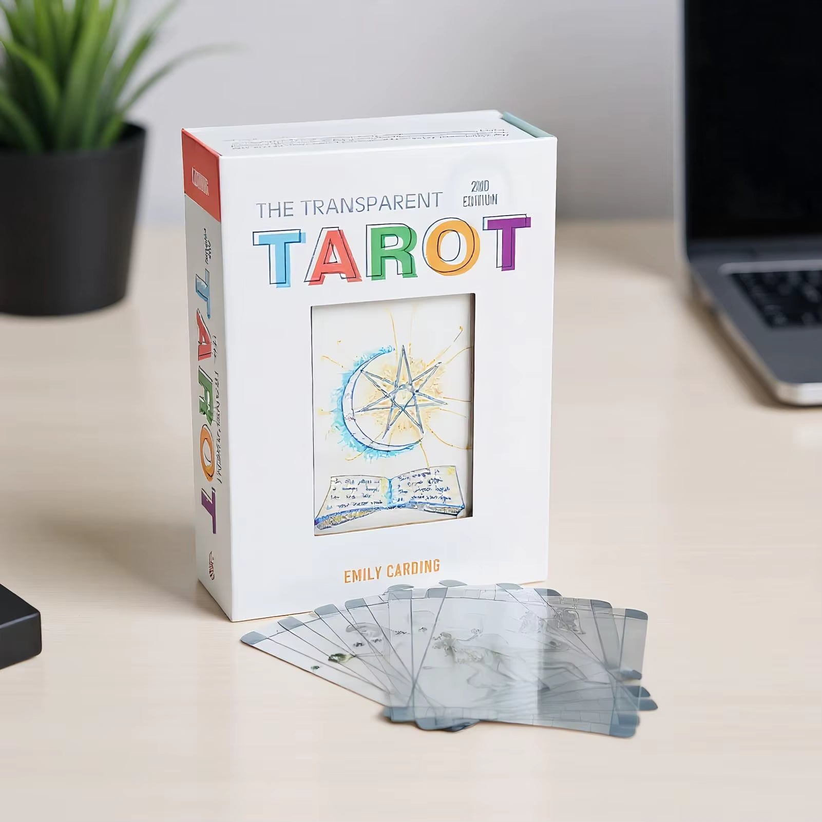 Transparent Tarot Cards Divination Tool Board Game for Fortunetelling Party Card Deck Divination Fate for Spiritual Readers