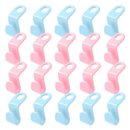 Space Saving Hangers Connector Hooks 20 Counts, High Load-Bearing Clothes Hanger Connector Hooks, Hooks for Hangers, Random Colors