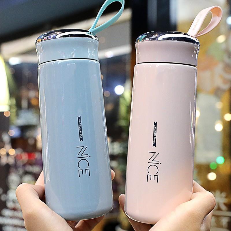 Portable double-walled glass cup