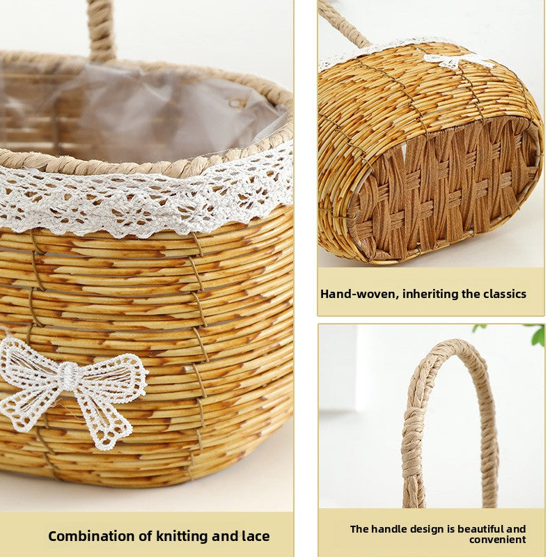 Rattan Flower Basket