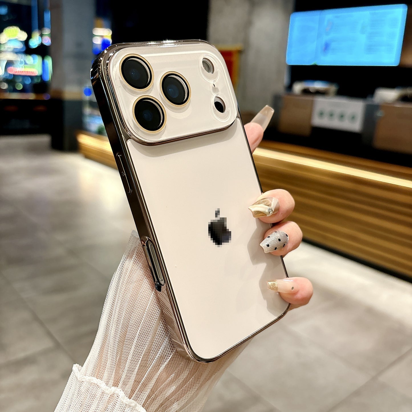 Electroplated frame mobile phone case