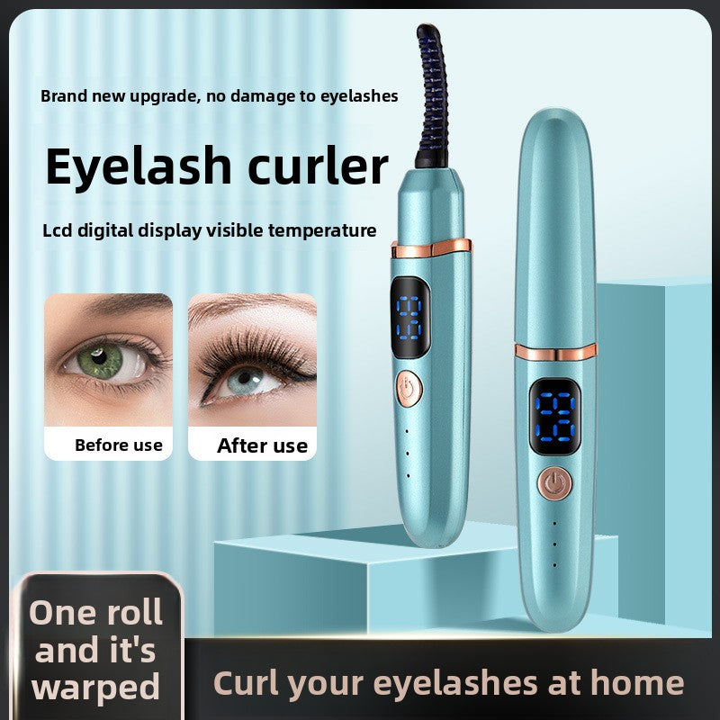 Electric eyelash curling and heating device