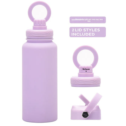 Large capacity straw thermos flask