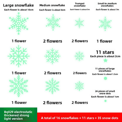 Luminous Christmas Snowflake Decoration Stickers