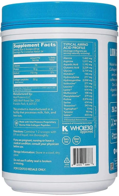 Vital Proteins Collagen Peptides Unflavored Dietary Supplement (Net Wt 24 Oz)