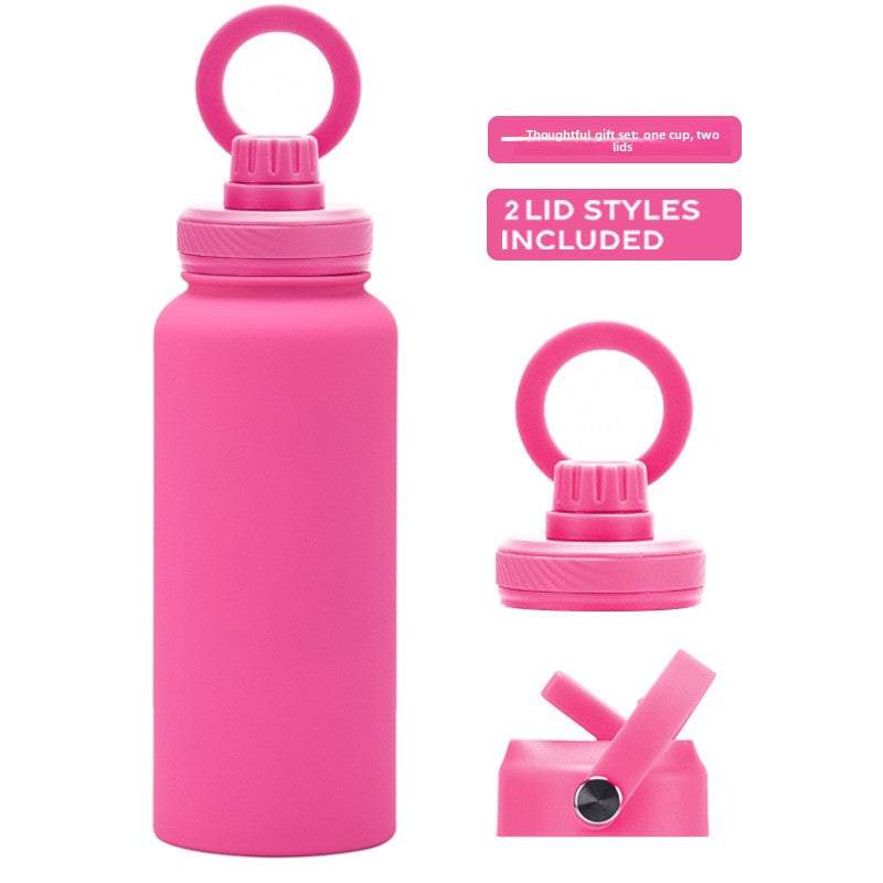 Large capacity straw thermos flask