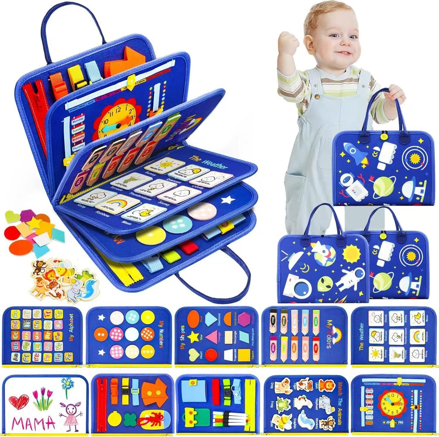 Childrens Educational Felt Learning Board