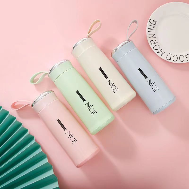 Portable double-walled glass cup