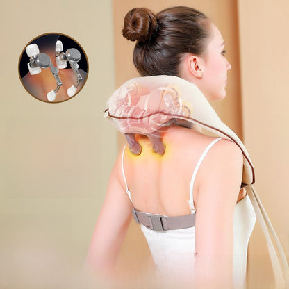 Hot compress and kneading neck massager