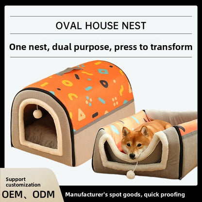 Plush Portable Pet Bed for Dogs and Cats